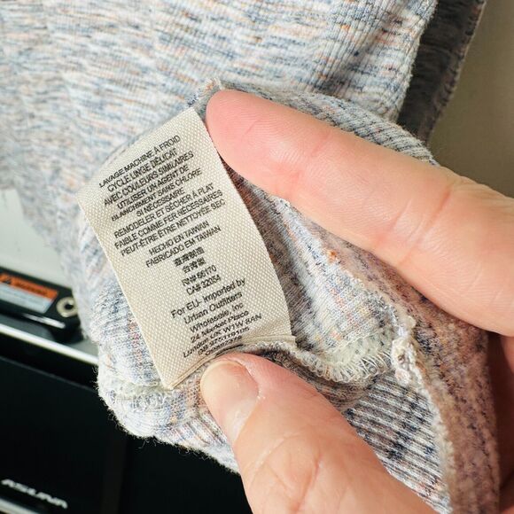 We The Free Ivory Multi-Color Long Sleeve Open Back Turtleneck Tunic Medium - Picture 12 of 15